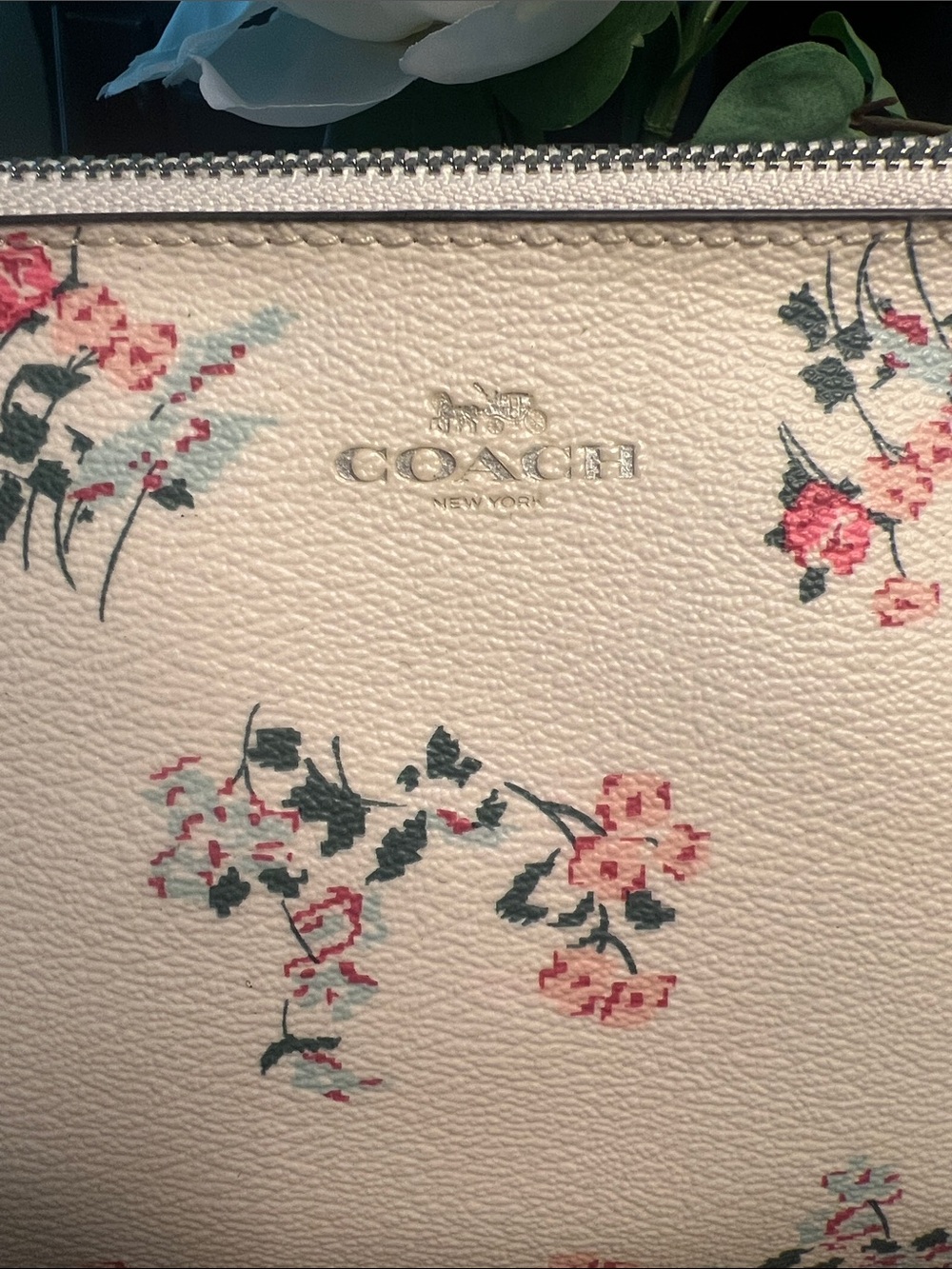 Coach Floral Leather Zip Pouch - Picture 4 of 17